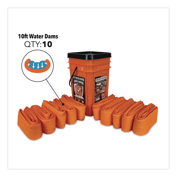 Quick Dam Indoor Bucket Kit, (1) Bucket, (10) 10 ft Water Dams (QKDWUGG1010) Each