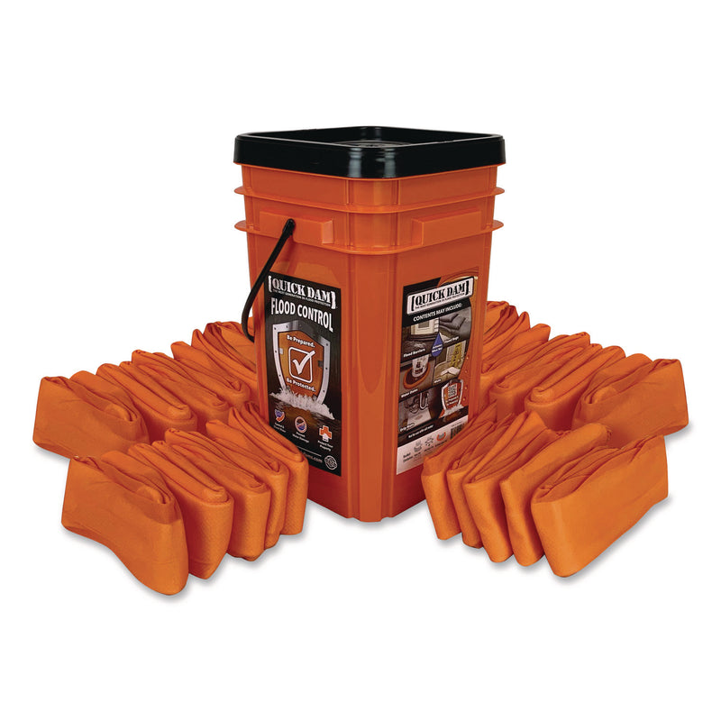 Quick Dam Indoor Bucket Kit, (1) Bucket, (25) 4 ft Water Dams (QKDWUGG425) Each