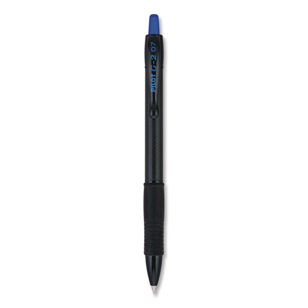 Pilot® G2 Edge Premium Gel Roller Pen, Retractable, Fine 0.7 mm, Blue Ink, Black/Blue Barrel, Dozen (PIL20833) 1 Dozen