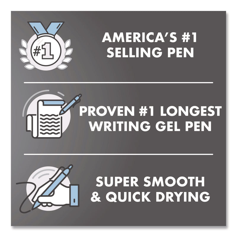 Pilot® G2 Edge Premium Gel Roller Pen, Retractable, Fine 0.7 mm, Blue Ink, Black/Blue Barrel, Dozen (PIL20833) 1 Dozen
