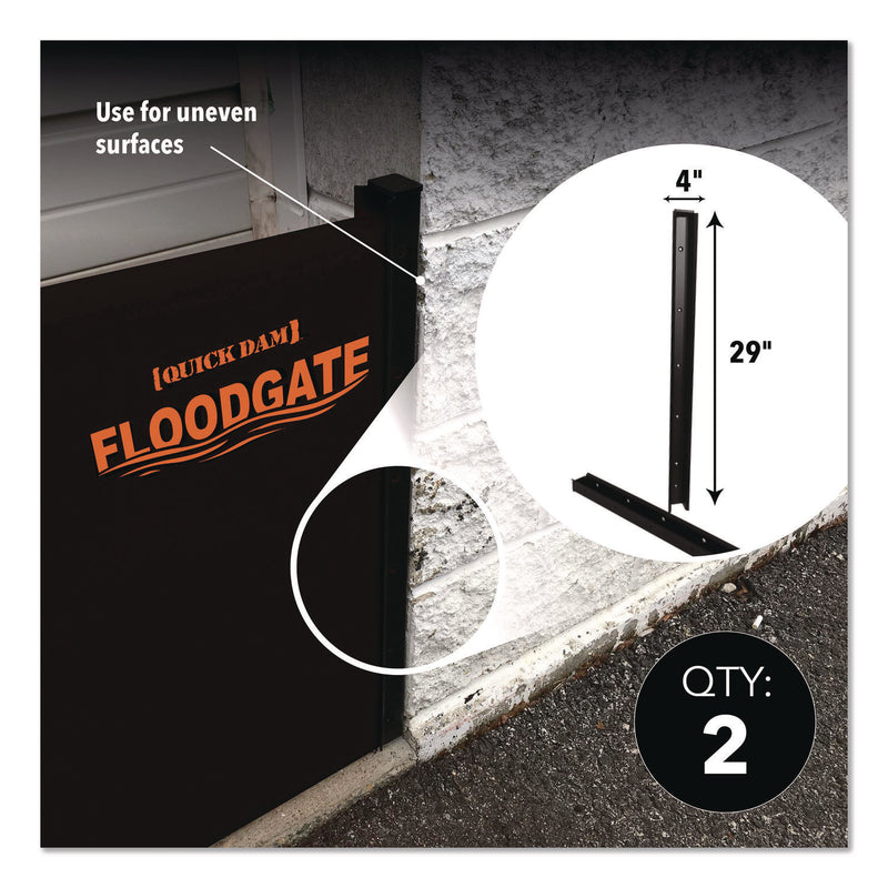 Quick Dam Flood Gate Side Rails, 4" x 4" x 29", 2 Side Rails (QKDQDFGSIDES) 1 Pair