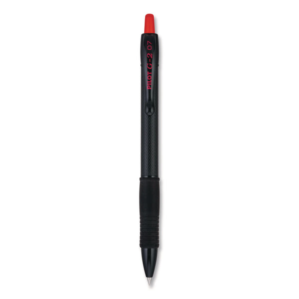 Pilot® G2 Edge Premium Gel Roller Pen, Retractable, Fine 0.7 mm, Red Ink, Black/Red Barrel, Dozen (PIL20836) 1 Dozen