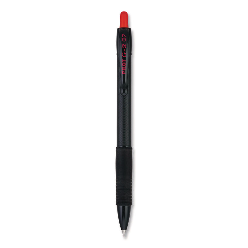 Pilot® G2 Edge Premium Gel Roller Pen, Retractable, Fine 0.7 mm, Red Ink, Black/Red Barrel, Dozen (PIL20836) 1 Dozen
