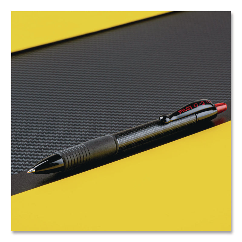 Pilot® G2 Edge Premium Gel Roller Pen, Retractable, Fine 0.7 mm, Red Ink, Black/Red Barrel, Dozen (PIL20836) 1 Dozen