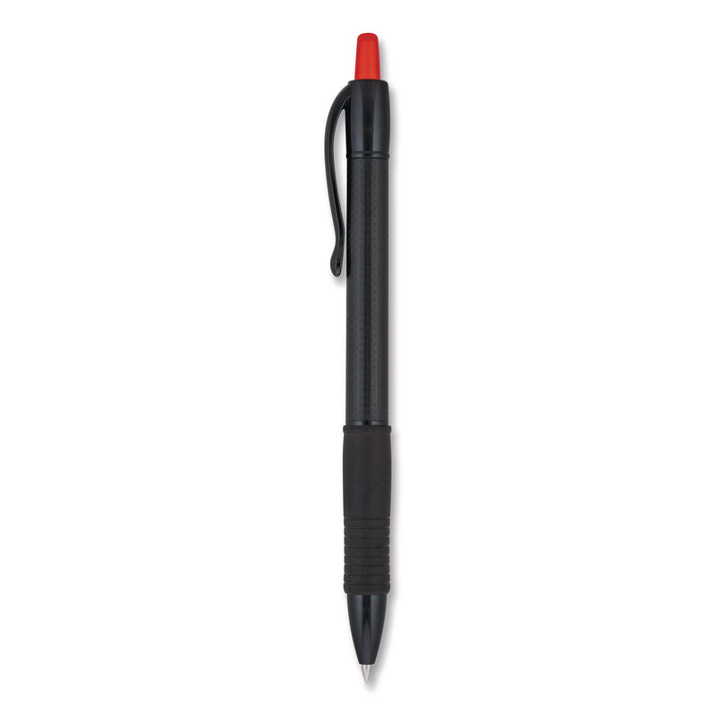 Pilot® G2 Edge Premium Gel Roller Pen, Retractable, Fine 0.7 mm, Red Ink, Black/Red Barrel, Dozen (PIL20836) 1 Dozen