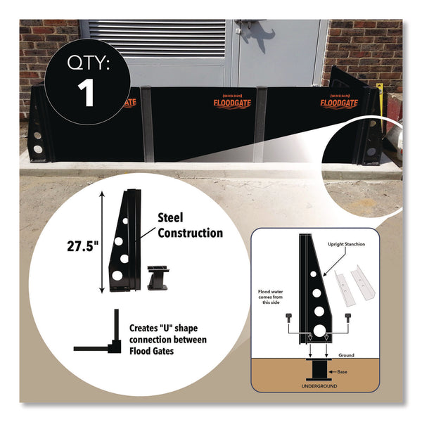 Quick Dam Flood Gate 3-Way Stanchion Set, 11" x 36" x 7" (QKDQDFGST3WC) Each