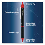 Pilot® Frixion Synergy Clicker Erasable Gel Pen, Retractable, Extra Fine 0.5 mm, Red Ink, Black/Red Barrel, Dozen (PIL17372) 1 Dozen