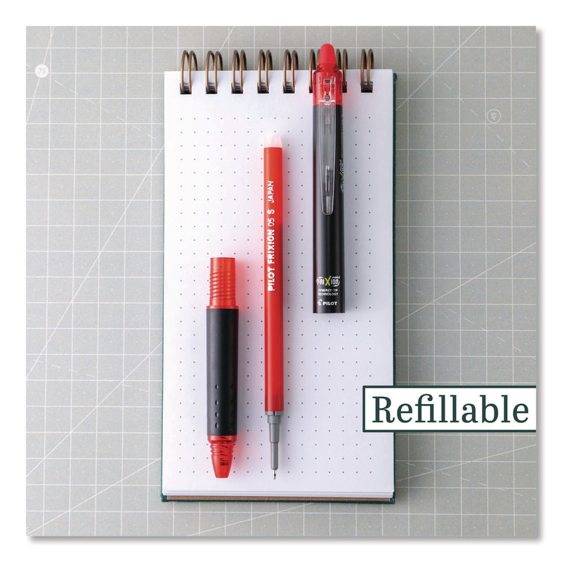 Pilot® Frixion Synergy Clicker Erasable Gel Pen, Retractable, Extra Fine 0.5 mm, Red Ink, Black/Red Barrel, Dozen (PIL17372) 1 Dozen