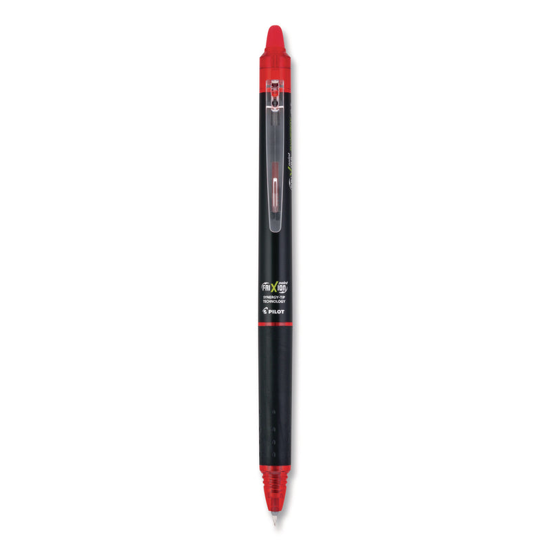 Pilot® Frixion Synergy Clicker Erasable Gel Pen, Retractable, Extra Fine 0.5 mm, Red Ink, Black/Red Barrel, Dozen (PIL17372) 1 Dozen