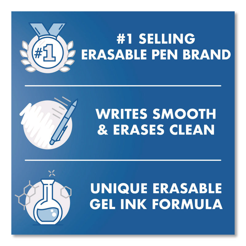 Pilot® Frixion Synergy Clicker Erasable Gel Pen, Retractable, Extra Fine 0.5 mm, Red Ink, Black/Red Barrel, Dozen (PIL17372) 1 Dozen