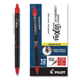 Pilot® Frixion Synergy Clicker Erasable Gel Pen, Retractable, Extra Fine 0.5 mm, Red Ink, Black/Red Barrel, Dozen (PIL17372) 1 Dozen