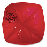 Heritage Healthcare Pre-Printed High-Density Can Liners, Biohazard: Infectious Waste, 45 gal, 16 mic, 40 x 48, Red, Flat Pack, 250/CT (HERZ8048VRP01) Case of 250