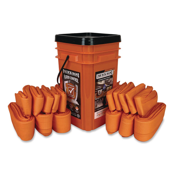 Quick Dam Indoor Bucket Kit, (1) Bucket, (10) 4 ft Water Dams, (6) 10 ft Water Dams (QKDWUGGCO) Each