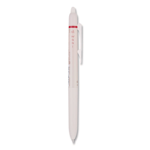 Pilot® Frixion Waai Erasable Gel Pen, Retractable, Extra Fine 0.5 mm, Cherry Ink, Beige/Cherry Barrel, Dozen (PIL21074) 1 Dozen