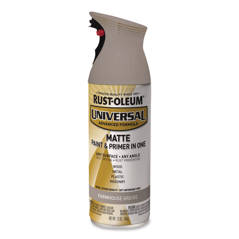 Rust-Oleum® Universal Premium Spray Paint, Matte Greige, 12 oz Aerosol Can, 6/Carton (RST376724) Case of 6