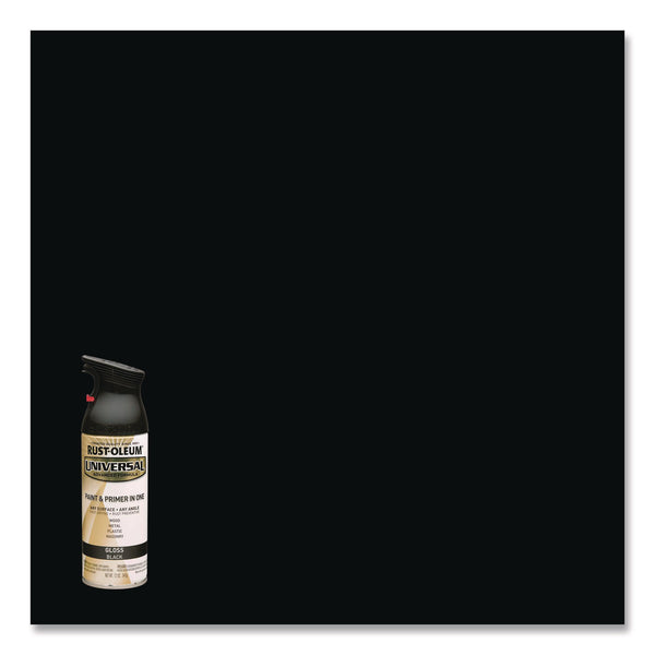 Rust-Oleum® Universal Premium Spray Paint, Gloss Black, 12 oz Aerosol Can, 6/Carton (RST245196) Case of 6