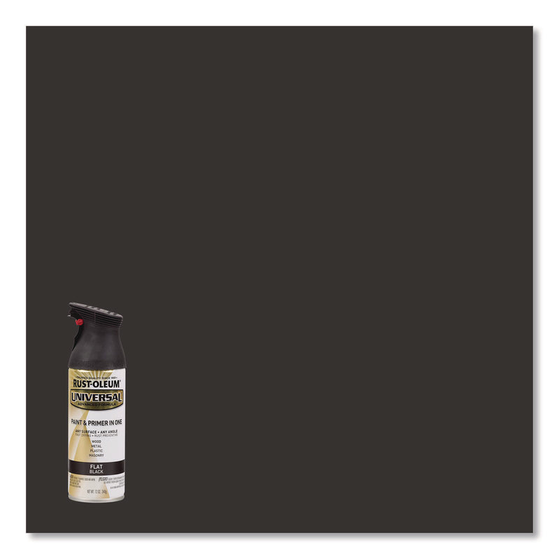 Rust-Oleum® Universal Premium Spray Paint, Flat Black, 12 oz Aerosol Can, 6/Carton (RST245198) Case of 6