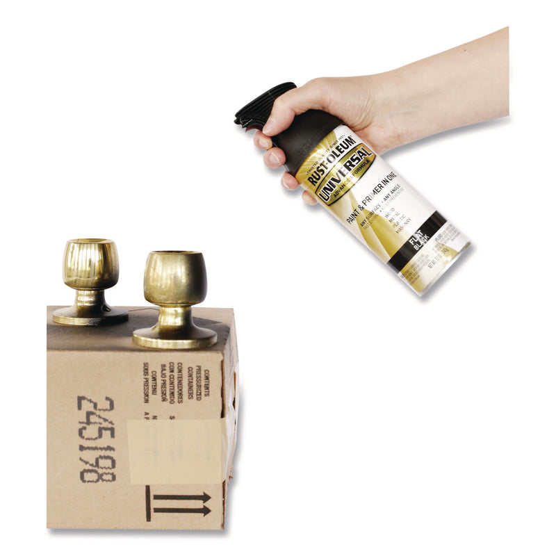 Rust-Oleum® Universal Premium Spray Paint, Flat Black, 12 oz Aerosol Can, 6/Carton (RST245198) Case of 6