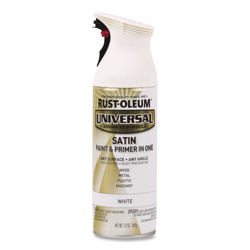 Rust-Oleum® Universal Premium Spray Paint, Satin White, 12 oz Aerosol Can, 6/Carton (RST245210) Case of 6