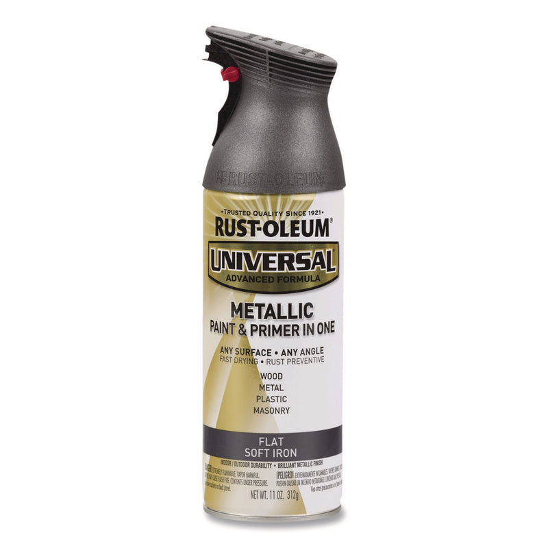 Rust-Oleum® Universal Premium Spray Paint, Flat Iron, 12 oz Aerosol Can, 6/Carton (RST271473) Case of 6