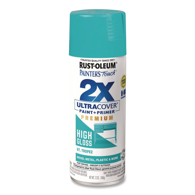 Rust-Oleum® Painter's Touch 2X Ultra Cover Spray Paint, High Gloss St. Tropez, 12 oz Aerosol Can, 6/Carton (RST331175) Case of 6