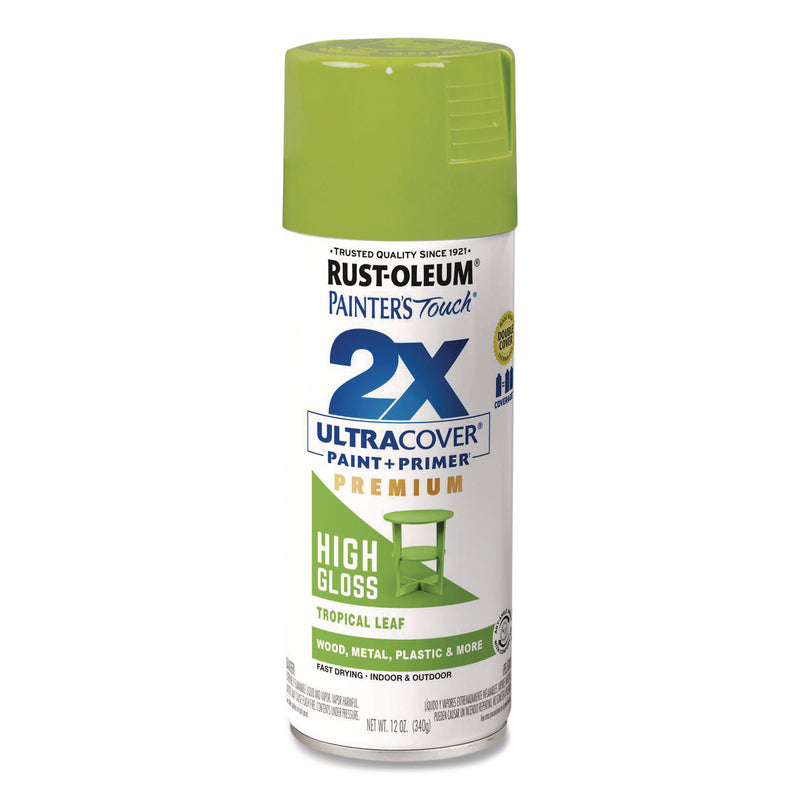 Rust-Oleum® Painter's Touch 2X Ultra Cover Spray Paint, High Gloss Tropical Leaf, 12 oz Aerosol Can, 6/Carton (RST331179) Case of 6