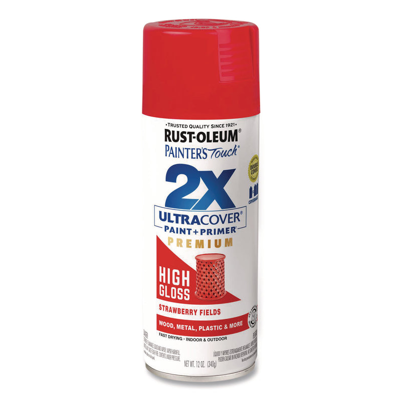 Rust-Oleum® Painter's Touch 2X Ultra Cover Spray Paint, High Gloss Strawberry Fields, 12 oz Aerosol Can, 6/Carton (RST331180) Case of 6