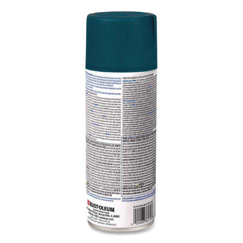 Rust-Oleum® Painter's Touch 2X Ultra Cover Spray Paint, Ultra Matte Teal, 12 oz Aerosol Can (RST331185EA) Each