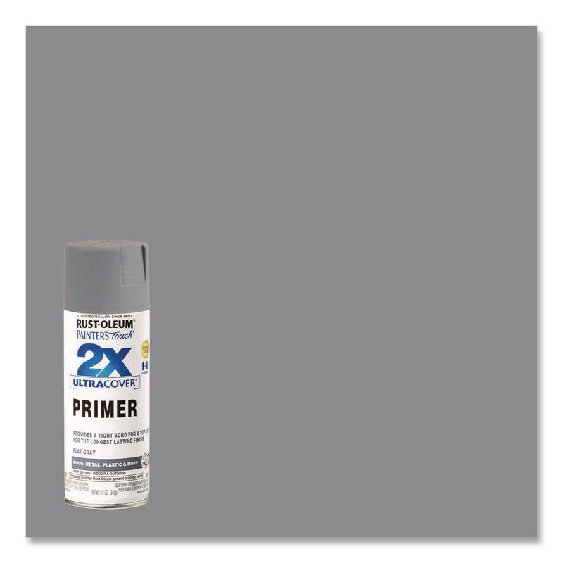 Rust-Oleum® Painter's Touch 2X Ultra Cover Spray Paint, Flat Gray, 12 oz Aerosol Can (RST334017EA) Each