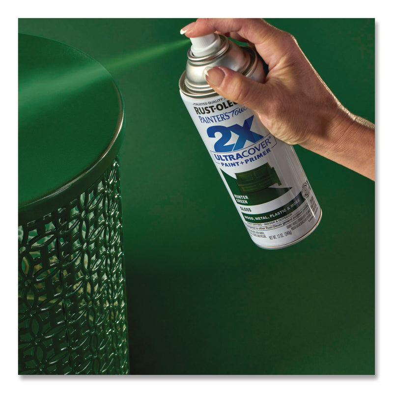 Rust-Oleum® Painter's Touch 2X Ultra Cover Spray Paint, Gloss Hunter Green, 12 oz Aerosol Can, 6/Carton (RST334034) Case of 6
