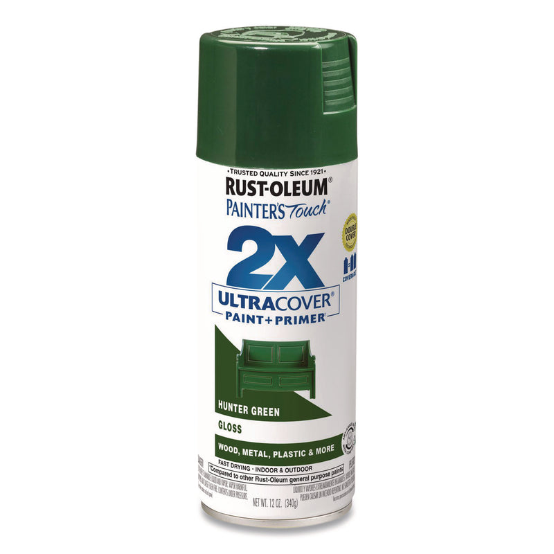 Rust-Oleum® Painter's Touch 2X Ultra Cover Spray Paint, Gloss Hunter Green, 12 oz Aerosol Can (RST334034EA) Each