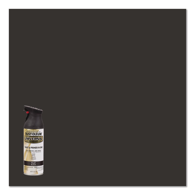 Rust-Oleum® Universal Premium Spray Paint, Flat Black, 12 oz Aerosol Can (RST245198EA) Each