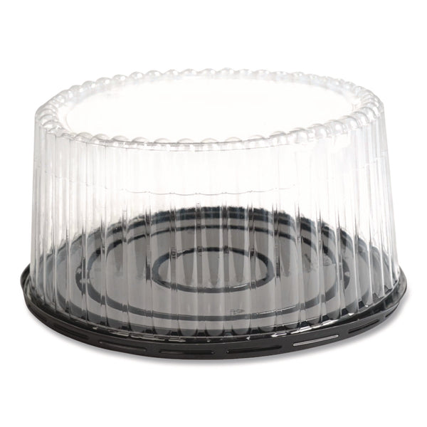 Plastifar Bakery Containers, 8" Cake, 9.7" Diameter x 5" h, Black/Clear, 100/Carton (PST18361) Case of 100