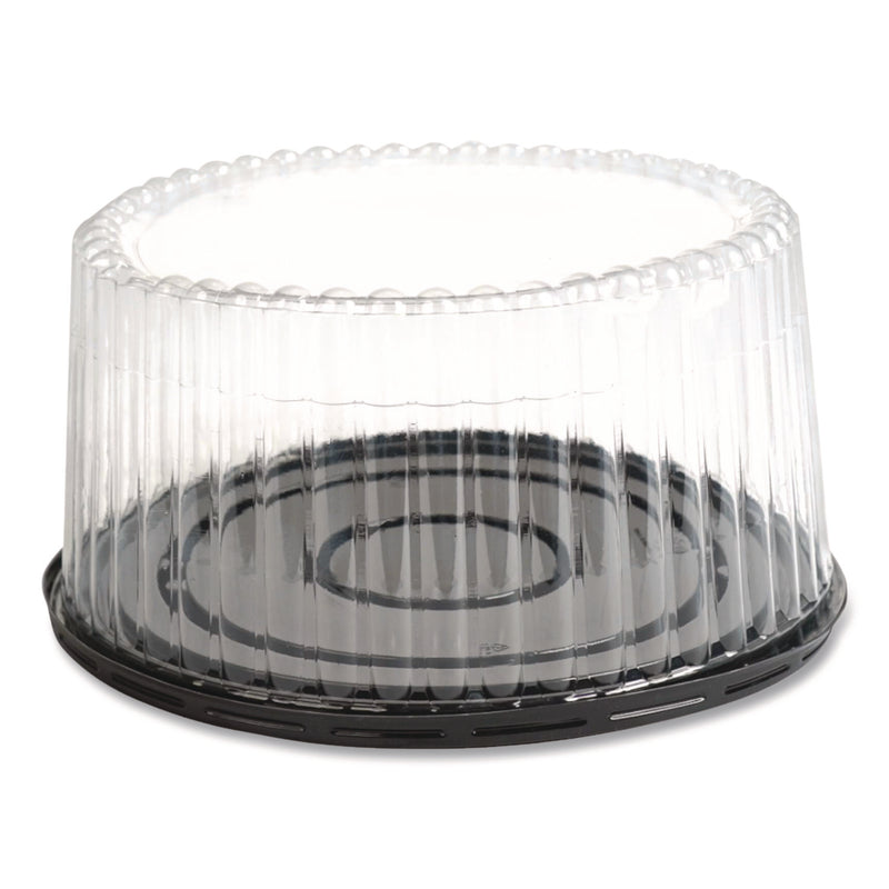 Plastifar Bakery Containers, 8" Cake, 9.7" Diameter x 5" h, Black/Clear, 100/Carton (PST18361) Case of 100