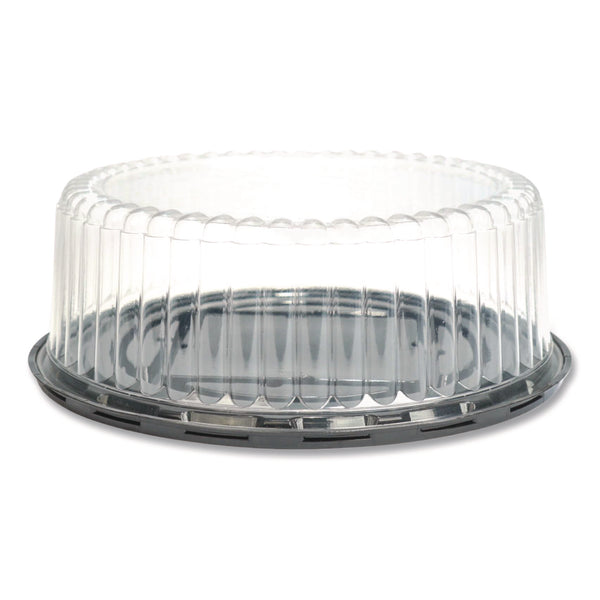 Plastifar Bakery Containers, 9" Cake Container, 11.2" Diameter x 3.5" h, Black/Clear, 50/Carton (PST18244) Case of 50