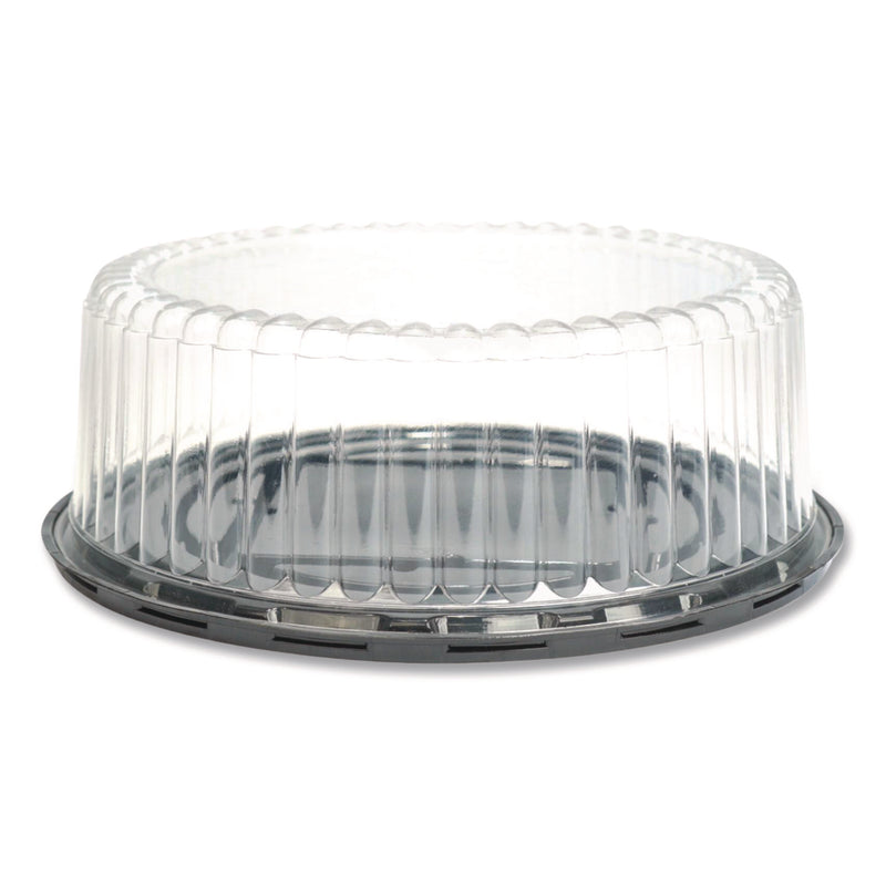 Plastifar Bakery Containers, 9" Cake Container, 11.2" Diameter x 3.5" h, Black/Clear, 50/Carton (PST18244) Case of 50