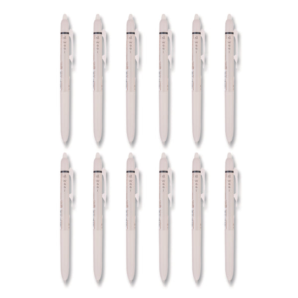 Pilot® Frixion Waai Erasable Gel Pen, Retractable, Extra Fine 0.5 mm, Black Ink, Beige/Black Barrel, Dozen (PIL21059) 1 Dozen