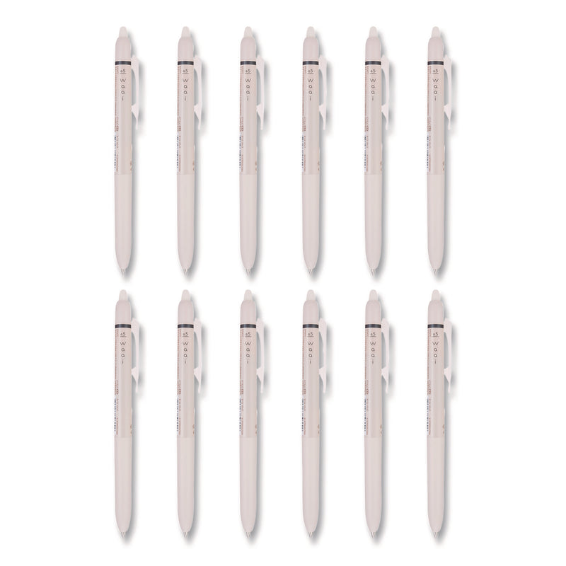 Pilot® Frixion Waai Erasable Gel Pen, Retractable, Extra Fine 0.5 mm, Black Ink, Beige/Black Barrel, Dozen (PIL21059) 1 Dozen