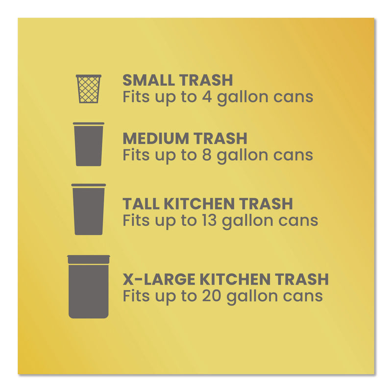 Glad® ForceFlex Kitchen Drawstring Trash Bags, Drawstring, 13 gal, Unscented, 23.47 x 25.38, White, 110 Bags/Box, 3 Boxes/Carton (CLO22541CT) Case of 330