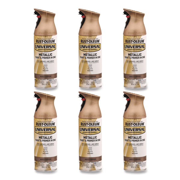 Rust-Oleum® Universal Premium Spray Paint, Aged Copper, 12 oz Aerosol Can, 6/Carton (RST249132) Case of 6