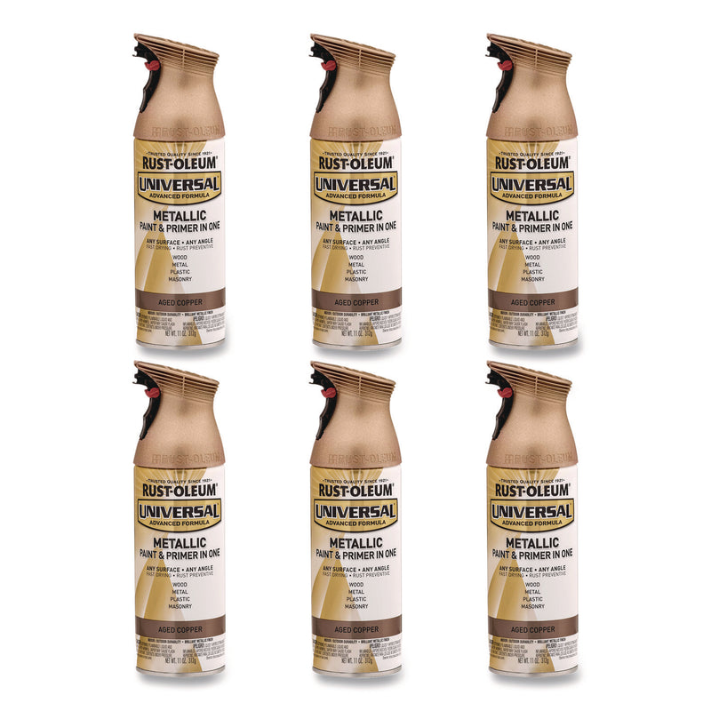 Rust-Oleum® Universal Premium Spray Paint, Aged Copper, 12 oz Aerosol Can, 6/Carton (RST249132) Case of 6