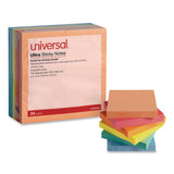 Universal® Ultra Sticky Note Pads, 3" x 3", Assorted, 100 Sheets/Pad, 24 Pads/Pack (UNV35631) Pack of 24