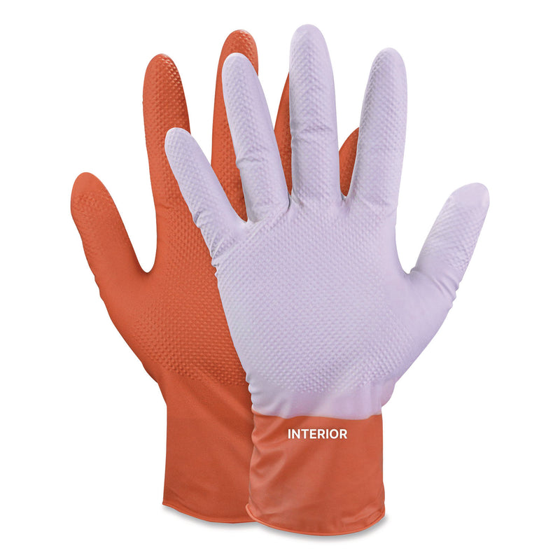 GloveWorks® by AMMEX® Ultra Industrial Flock-Lined Nitrile Disposable Gloves, Medium, 8 mil Thick, 9.06" Long, Orange, 50/Box, 10 Boxes/Carton (AXCGWUOFN44050) Case of 500