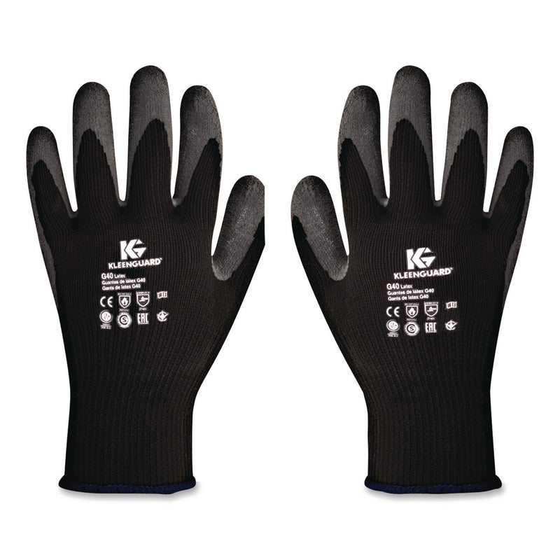 KleenGuard™ G40 Latex Coated Gloves, EN388: 2142, Medium (Size 8), Gray/Black, 12 Pairs (KCC97271) Pack of 12