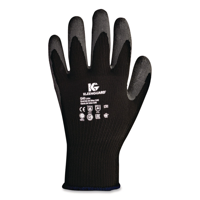 KleenGuard™ G40 Latex Coated Gloves, EN388: 2142, Medium (Size 8), Gray/Black, 12 Pairs (KCC97271) Pack of 12