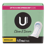 Kotex® U by Kotex Security Regular Maxi Pads, Unscented, 48/Pack (KCM47240) Pack of 48