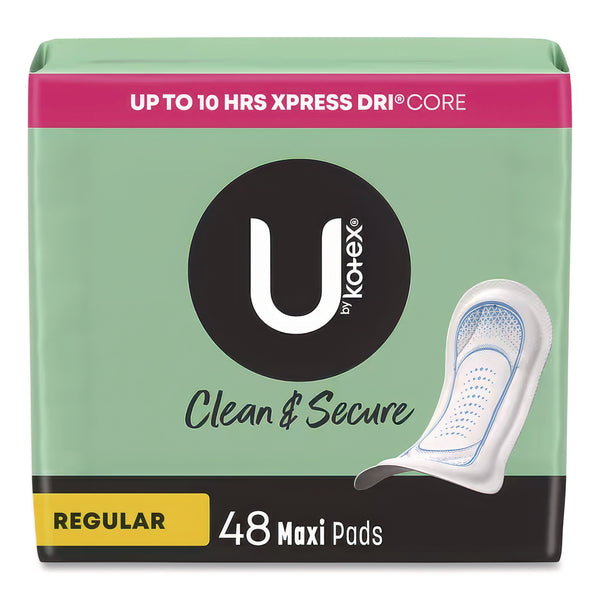 Kotex® U by Kotex Security Regular Maxi Pads, Unscented, 48/Pack (KCM47240) Pack of 48