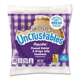 Smucker's® UNCRUSTABLES Peanut Butter and Grape Jelly on Wheat Bread, 2.6 oz Bag, 48/Carton (GRR22002219) Case of 48