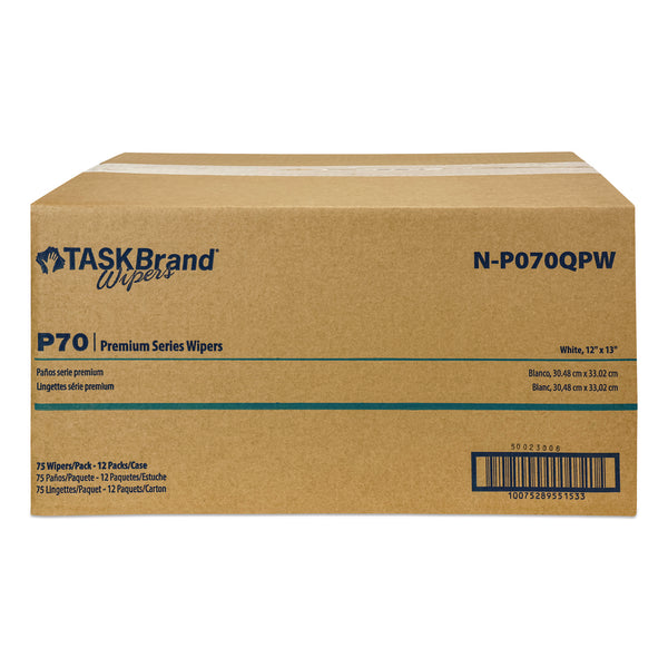 HOSPECO® TASKBrand P70 Series Premium Wiper, 11 x 13, Unscented, 75/Pack, 12 Packs/Carton (HOSNP070QPW) Case of 12