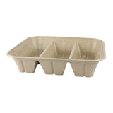 World Centric® Fiber Catering Pans, 3 Compartments, 10.3 x 2.8 x 12.8, Paper, Natural, 200/Carton (WORCASC104TLLF) Case of 200